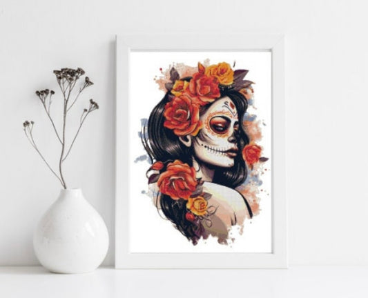 Day of the Dead Pin Up Cross Stitch Pattern