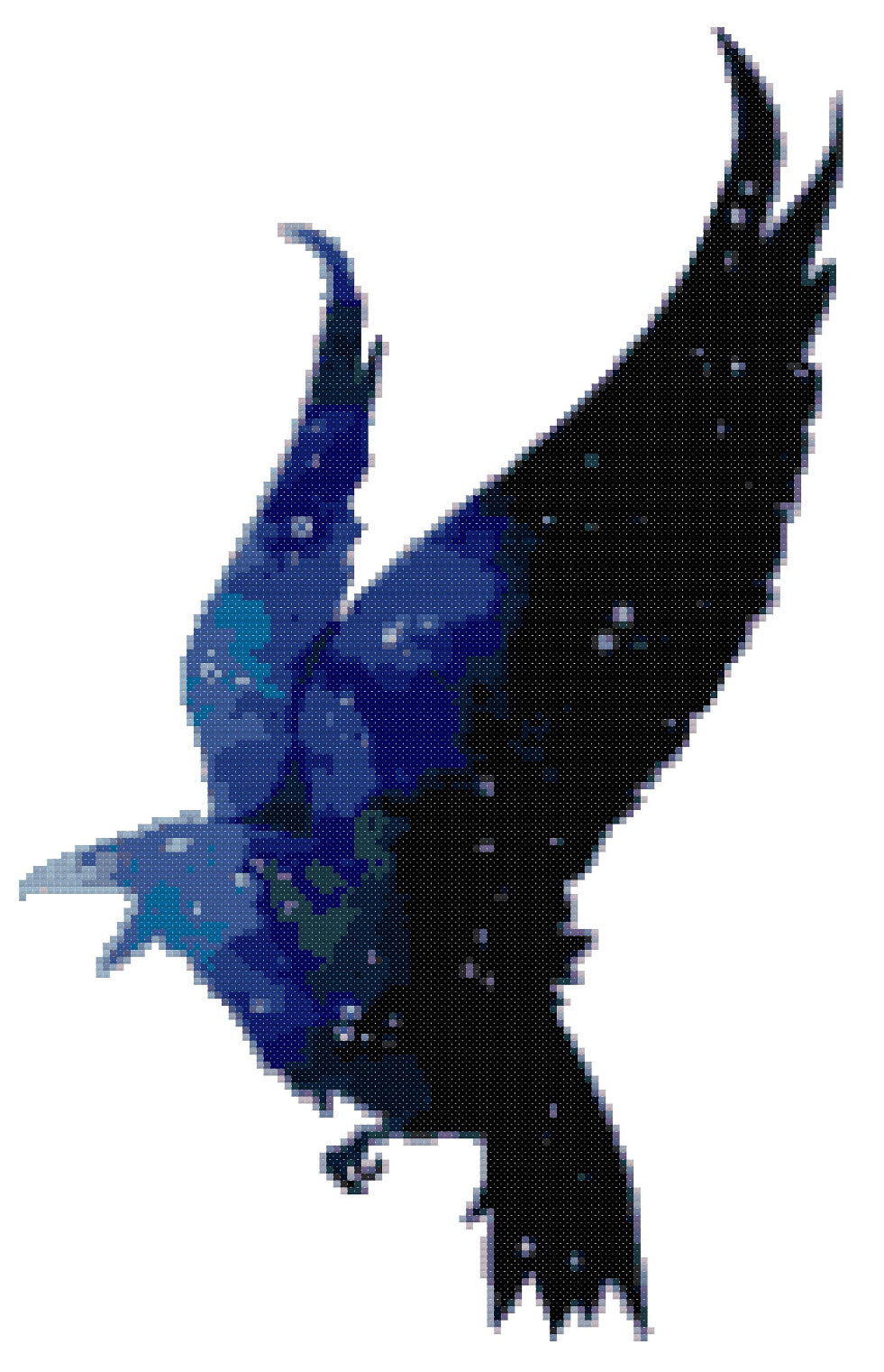 Starlight Raven Cross stitch pattern