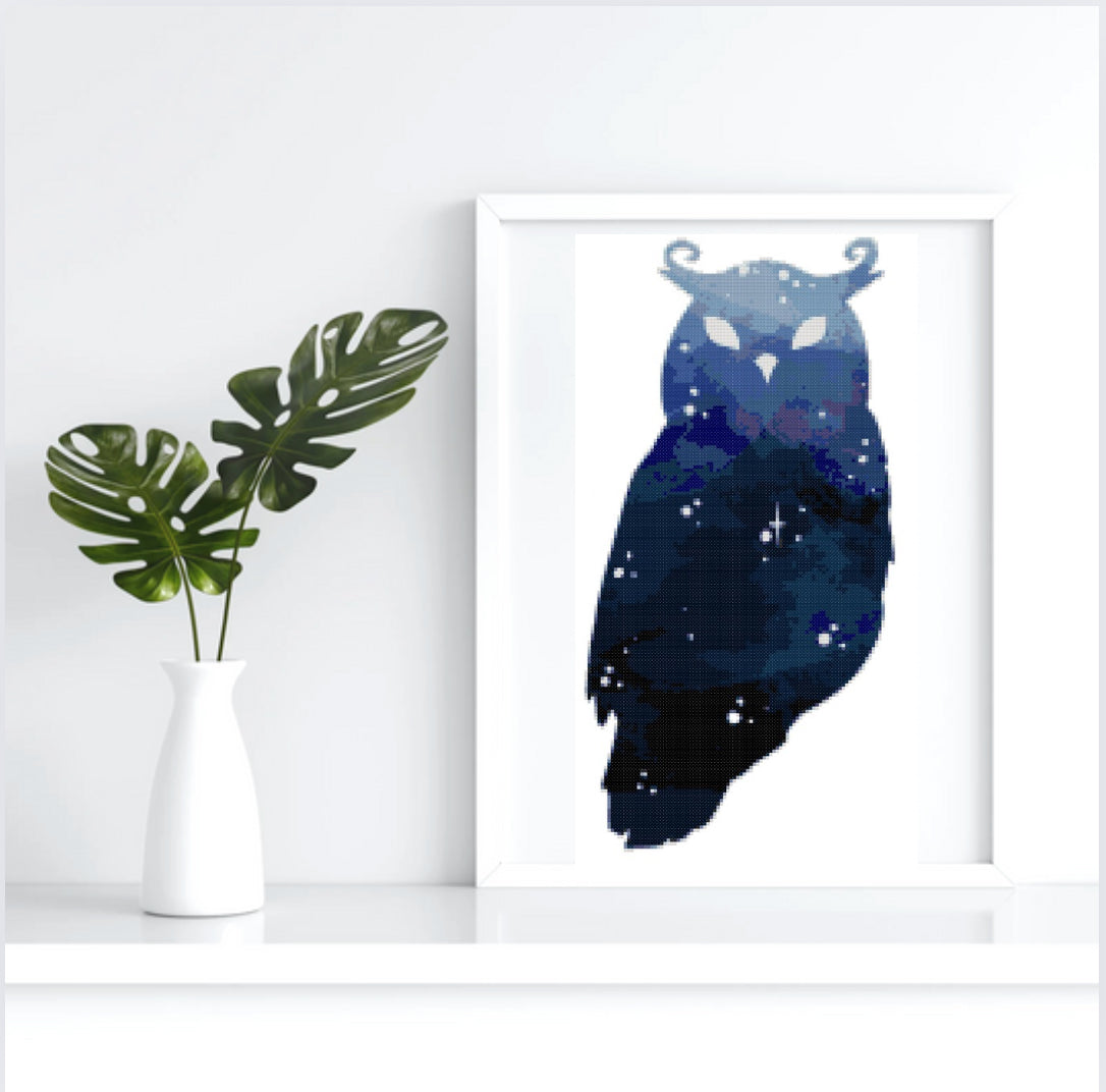 Starlight Owl Cross Stitch Pattern