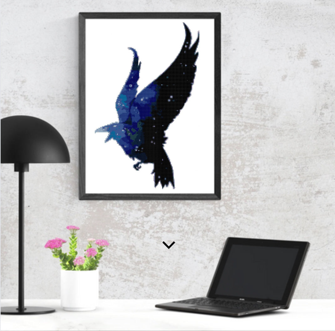 Starlight Raven Cross stitch pattern