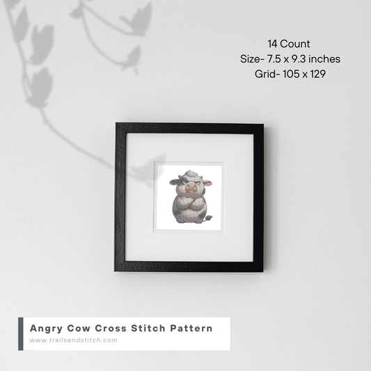 Angry Cow Cross Stitch Pattern