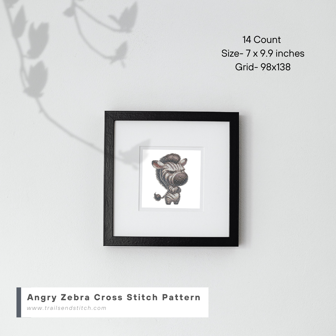 Angry Zebra Cross Stitch Pattern