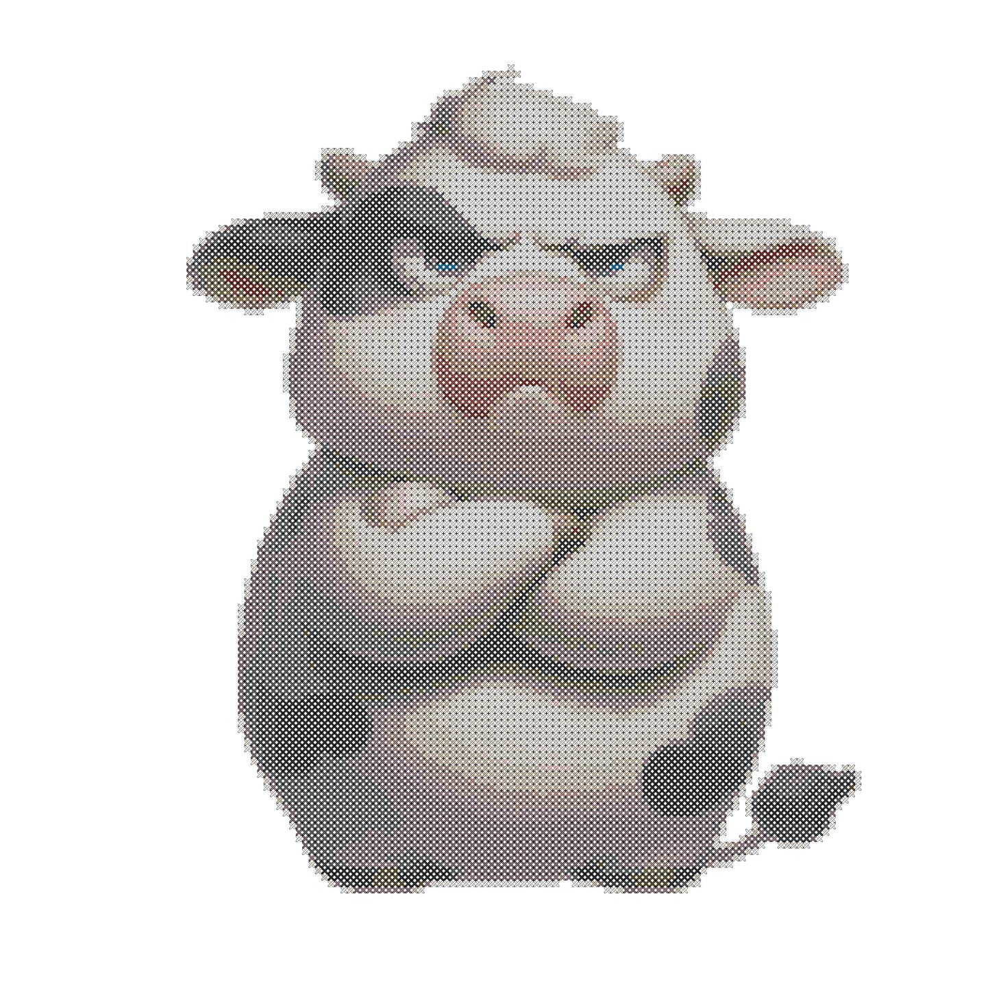 Angry Cow Cross Stitch Pattern