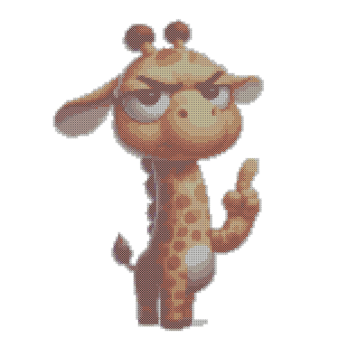 Angry Giraffe Cross Stitch Pattern