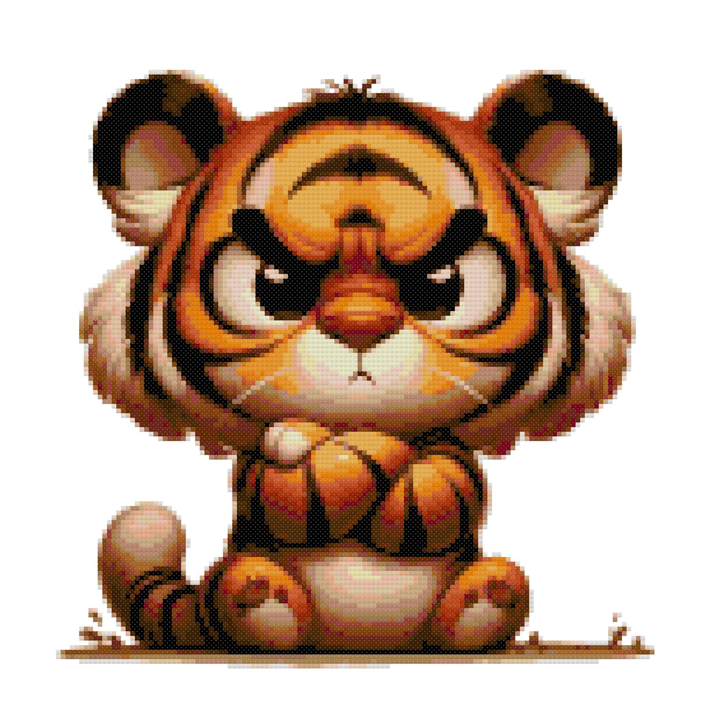 Angry Tiger Cross Stitch Pattern