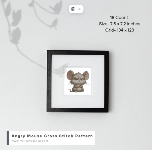 Angry Mouse Cross Stitch Pattern