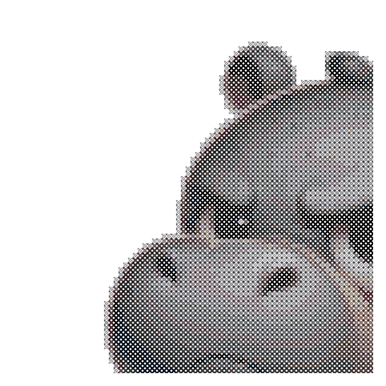 Angry Hippo Cross Stitch Pattern