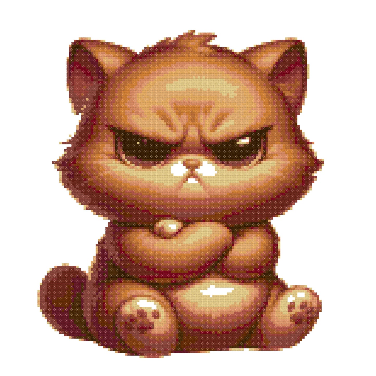 Angry Cat Cross Stitch Pattern