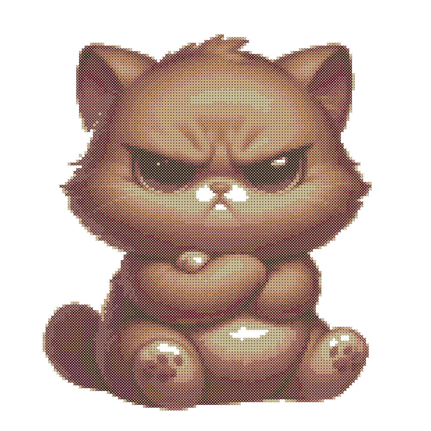 Angry Cat Cross Stitch Pattern