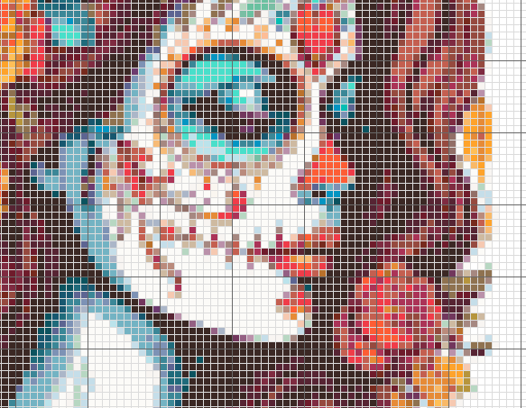 Fall Day of the Dead Pin-up Cross Stitch Pattern