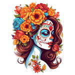 Fall Day of the Dead Pin-up Cross Stitch Pattern