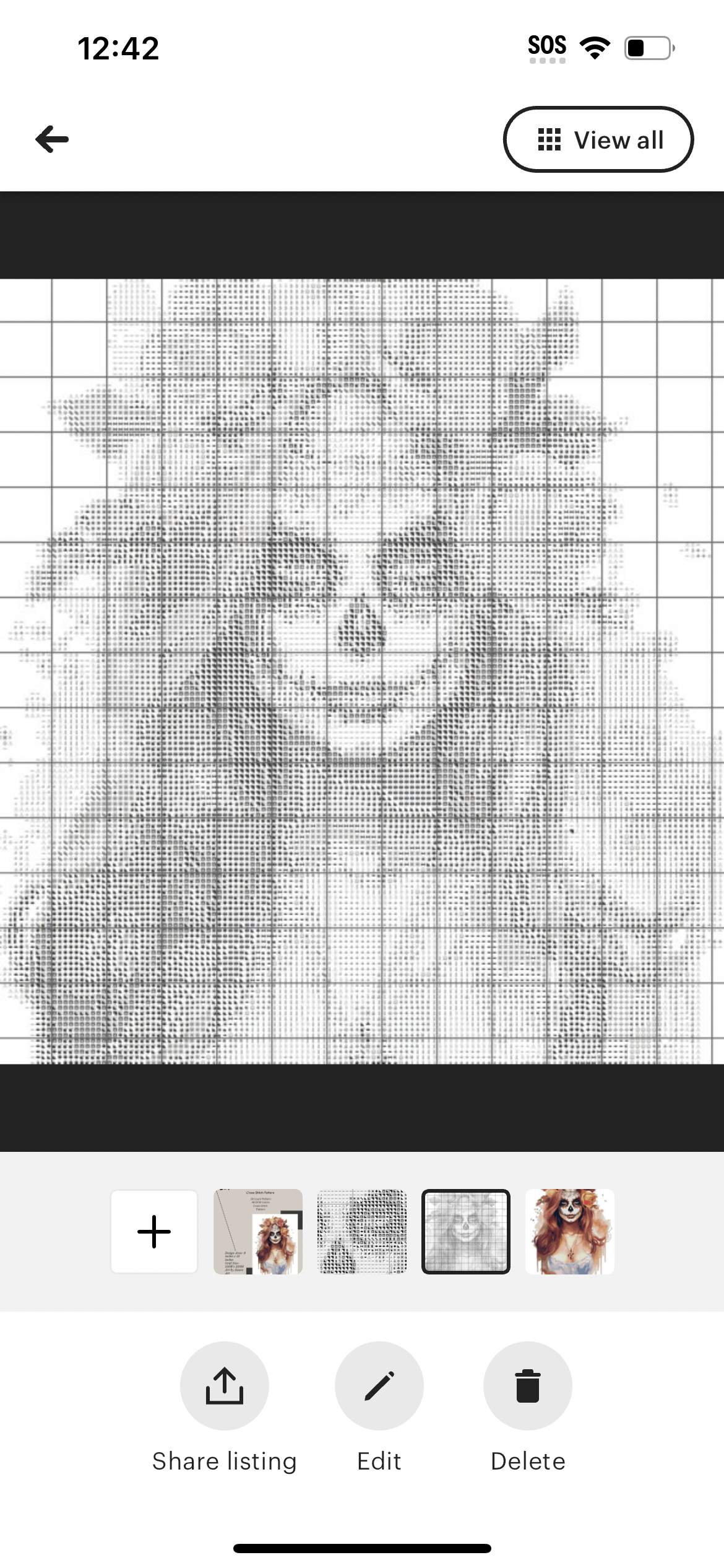 Day of the Dead Bride Cross Stitch Pattern