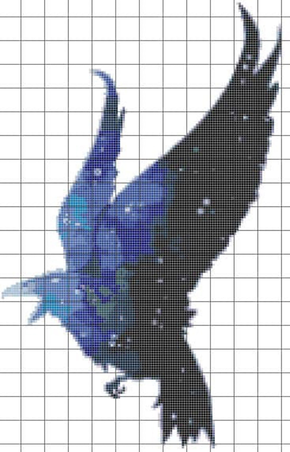 Starlight Raven Cross stitch pattern