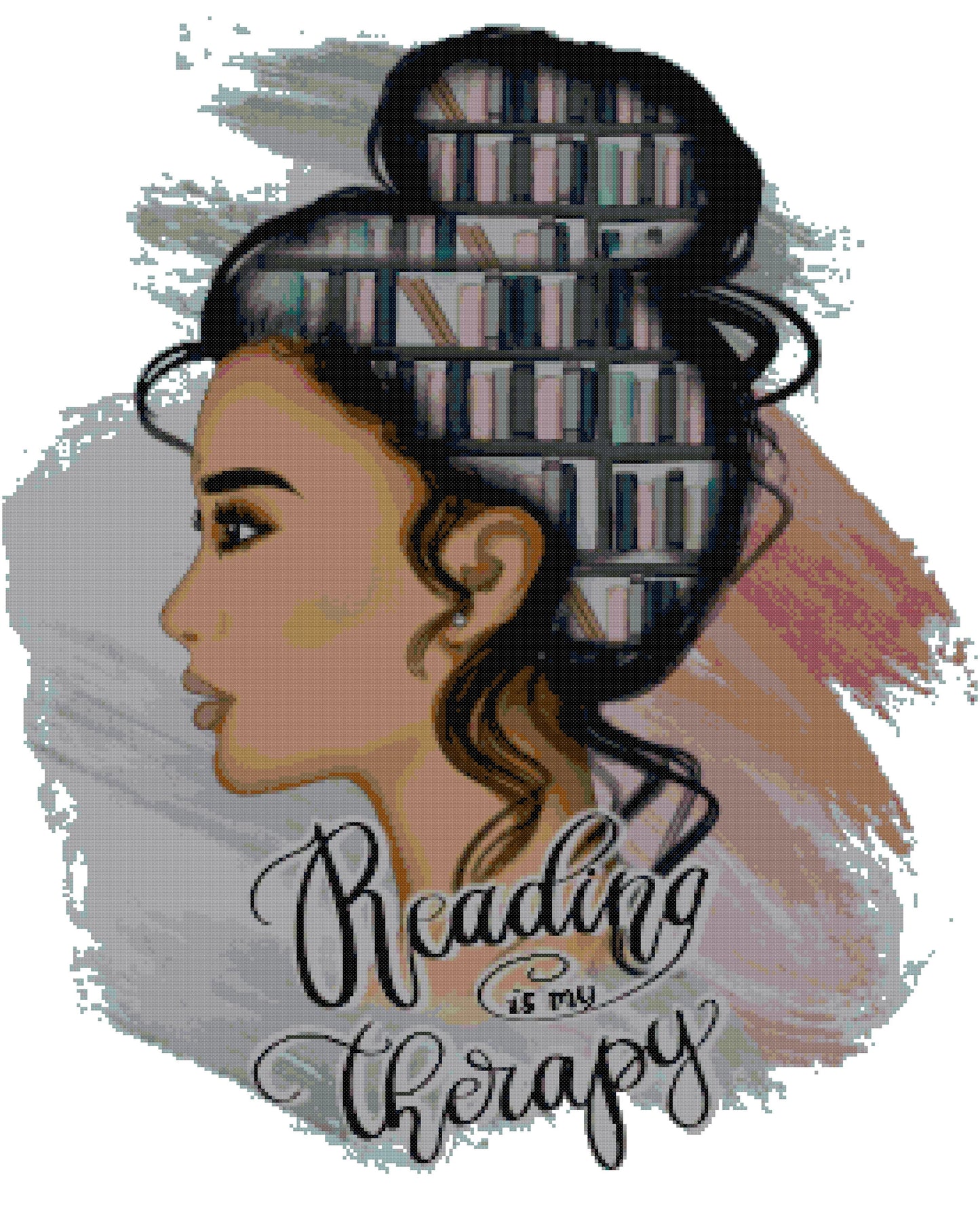 Reading is my Therapy- Cross Stitch Pattern-Digital Download